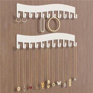 Wall Necklace Organizer Holder: Wall Mounted Jewelry Hanging Storage Necklaces